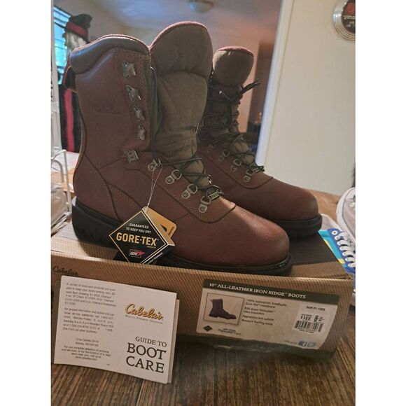 New Men's 11 EE Cabela's Iron Ridge Waterproof Hunting Winter Leather Boots 10" - Picture 1 of 9